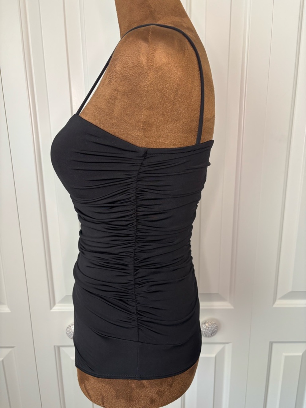 Express Black Body Contour Compression Ruched Bodysuit With Bra Cups, Small - Picture 4 of 8